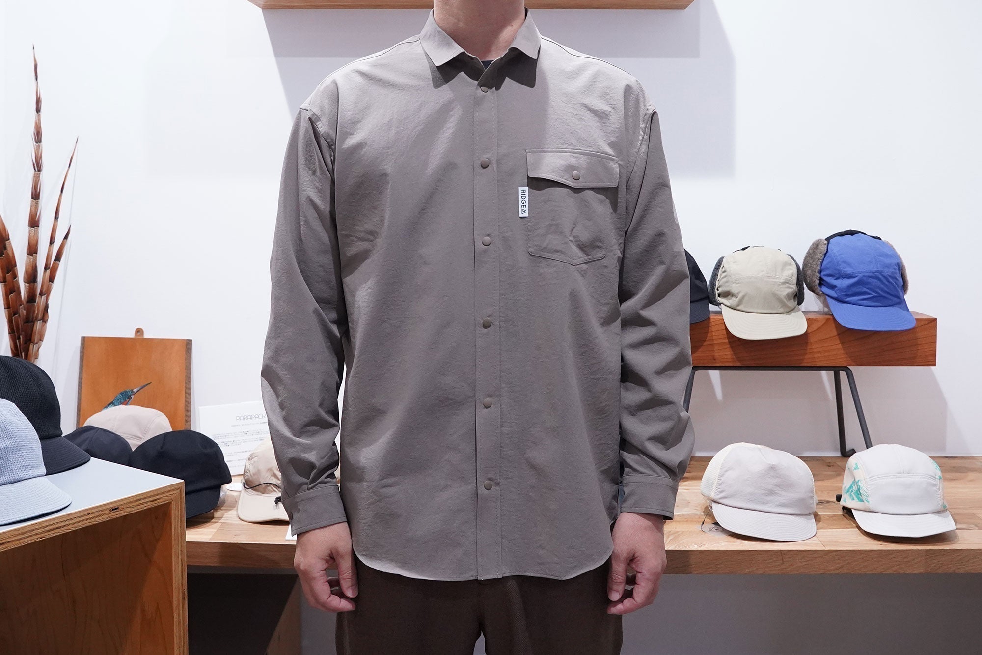 ridge mountain gear 山シャツ　カーキ RIDGE MOUNTAIN GEAR | Basic Long Sleeve Shirt | MOMOYA 山の用品店