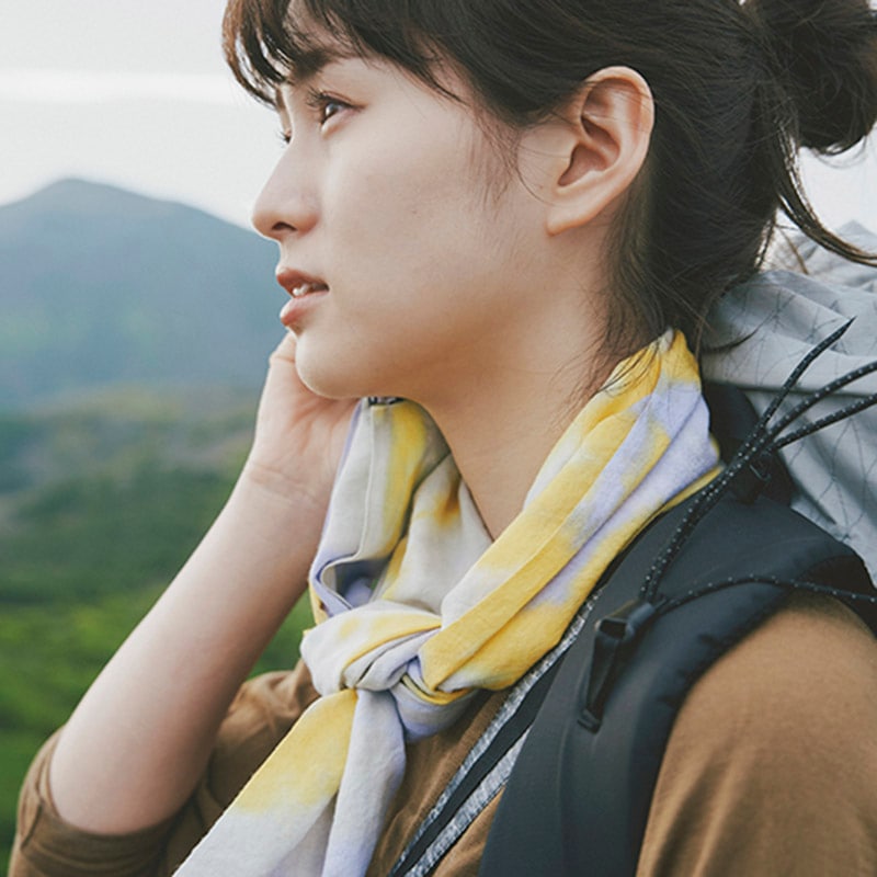 CHAORAS(チャオラス) スポーツてぬぐい タイダイ/イエローパープル 81066