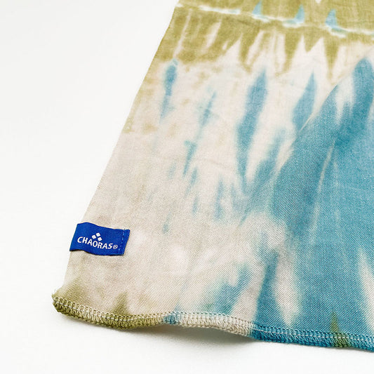 CHAORAS(チャオラス) スポーツてぬぐい タイダイ/カーキ×ライトブルー 81061