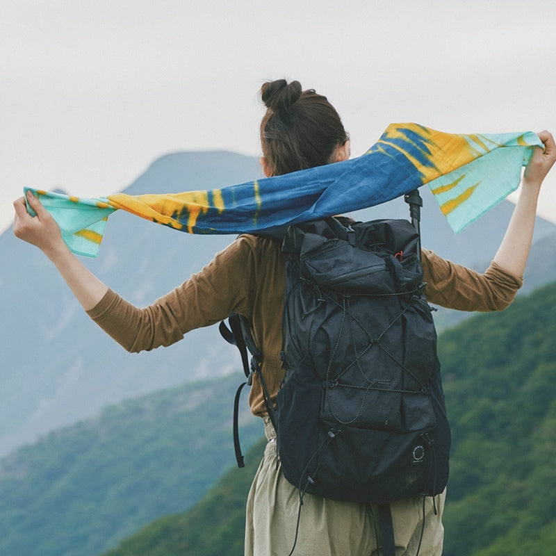 CHAORAS(チャオラス) スポーツてぬぐい タイダイ/ ターコイズオレンジ 81065