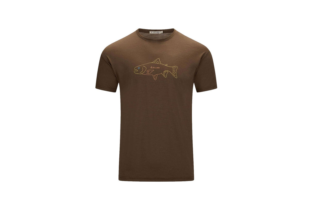 ACLIMA "LightWool 140 Classic Tee Salmon" | サーモンプリントのウール ベースレイヤー