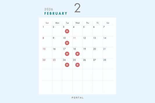 2026年2月の営業スケジュール