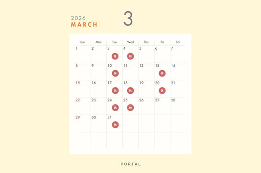 2026年3月の営業スケジュール