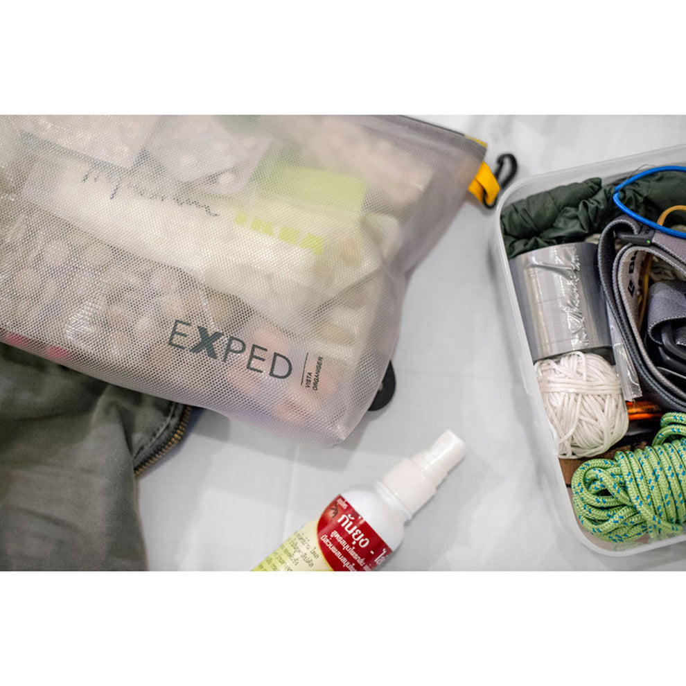 Organizer A6 Exped Vista – Custodia In Rete Trasparente Grigia Con Accenti Giallo Neon, Leggera E Impermeabile, Per Viaggi E Ufficio - 2